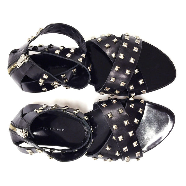 7950 leather sandals; black