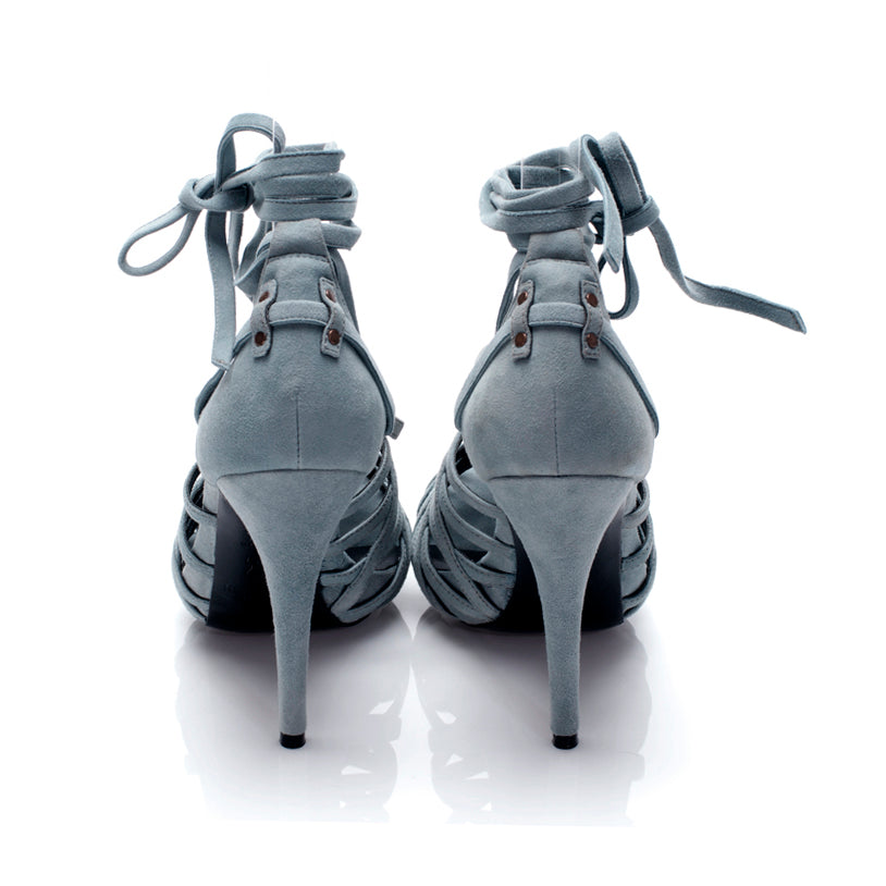 K431 suede heels; slate