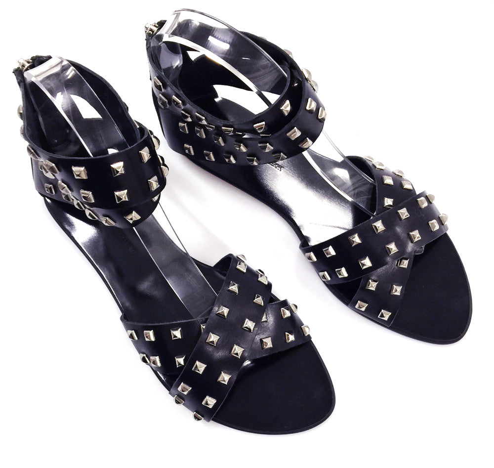 7950 leather sandals; black
