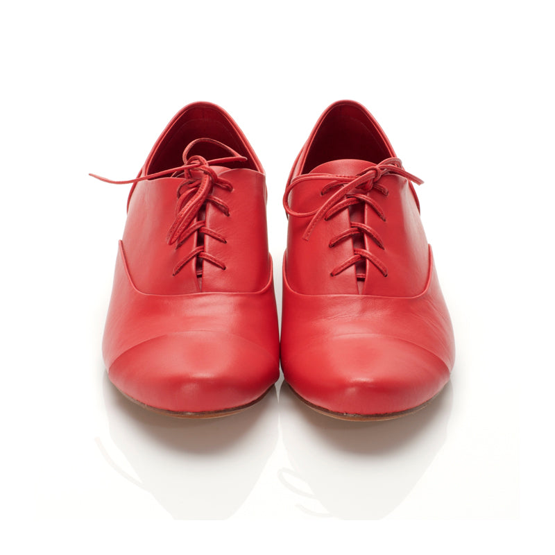 J544 leather loafers; red