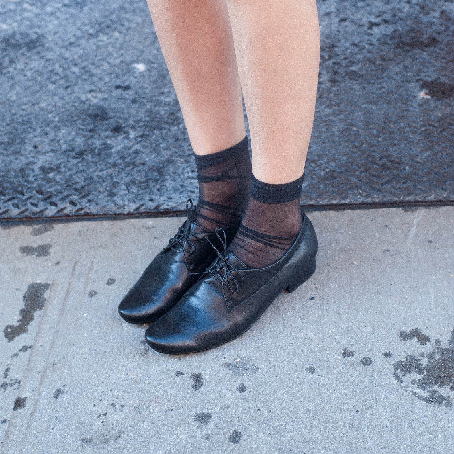 J545 leather loafers; black