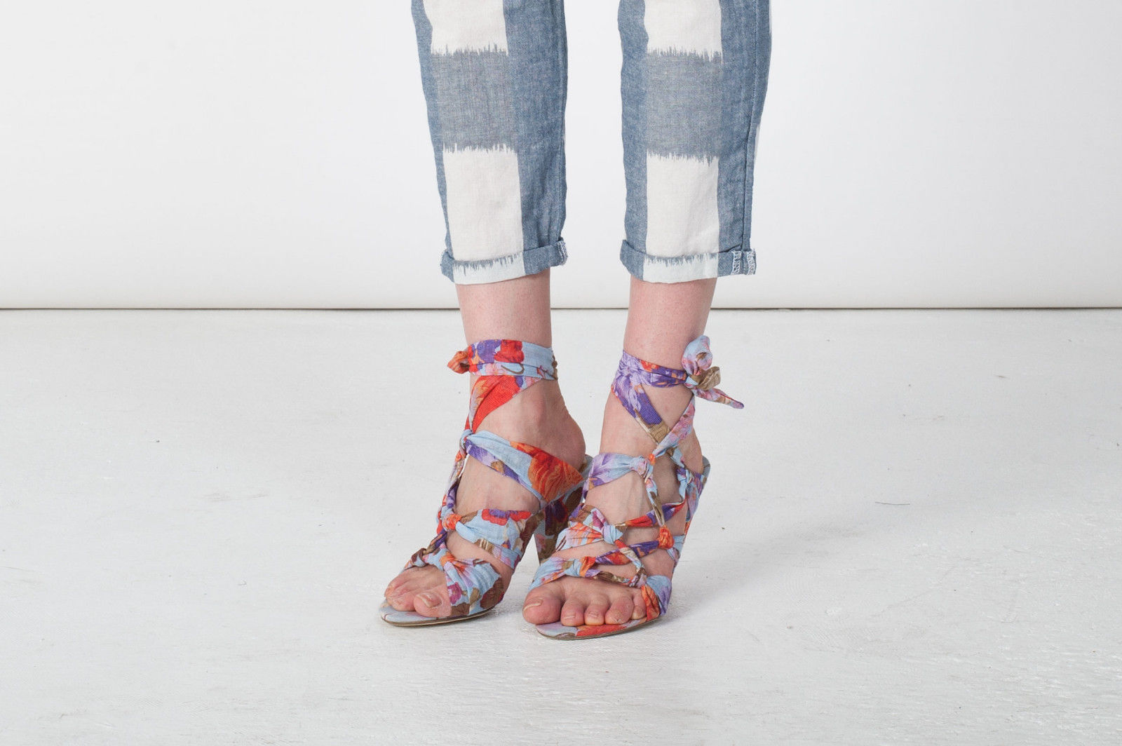K737 cotton heels; lilac flower