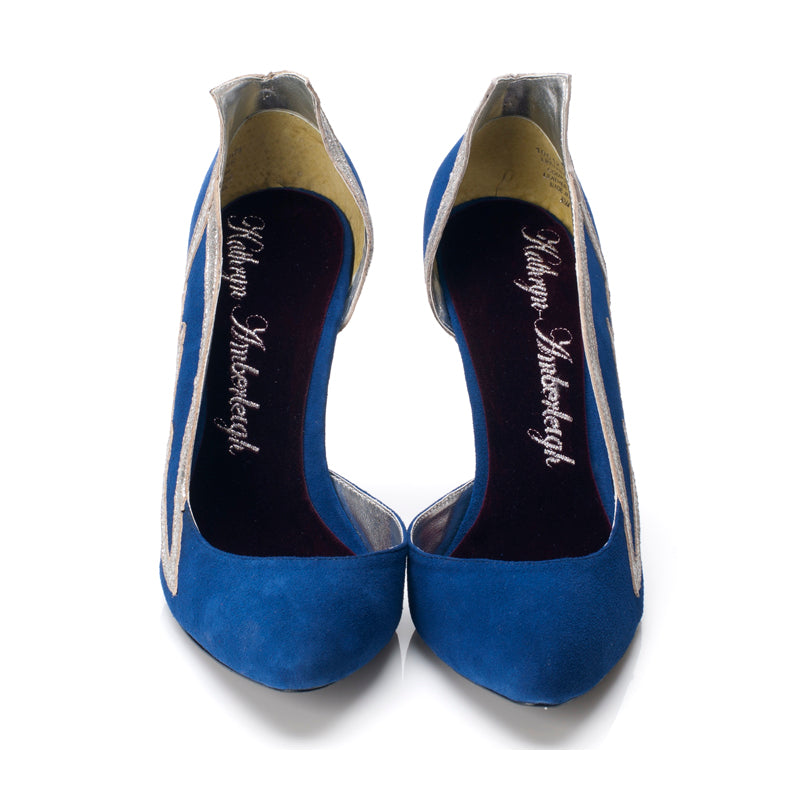 3001 suede heels; marine