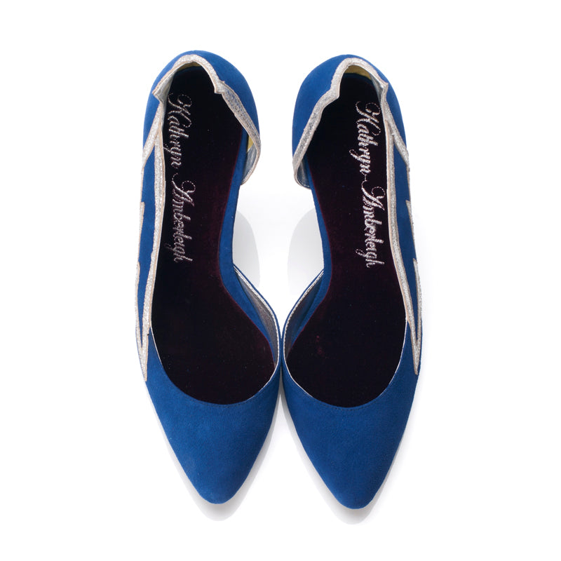 3001 suede heels; marine