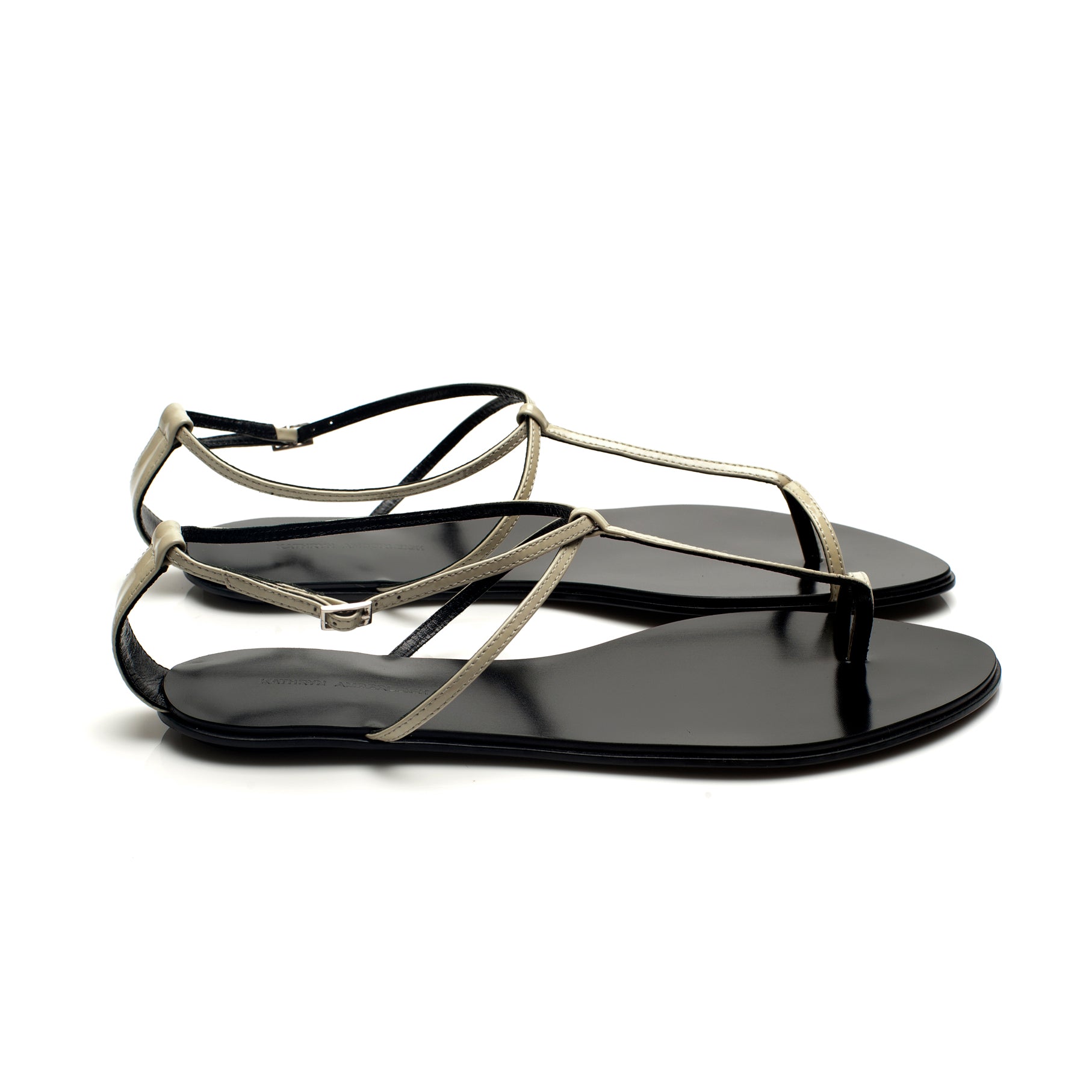 3019 leather sandals; grey patent