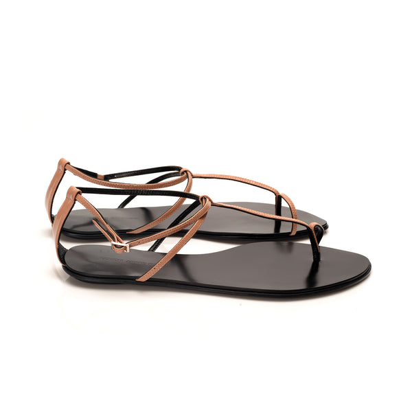 3019 leather sandals; pink patent