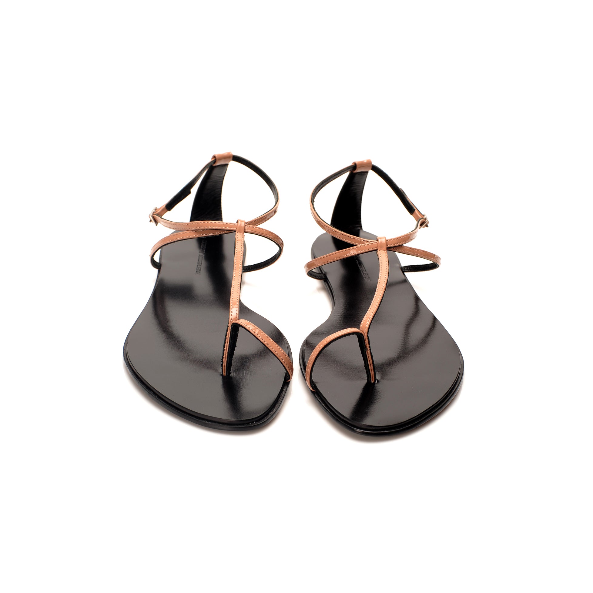 3019 leather sandals; pink patent