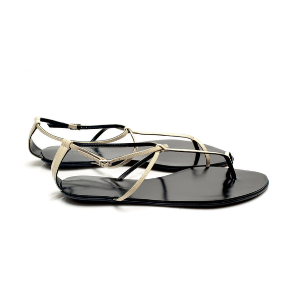 3019 leather sandals; stone patent