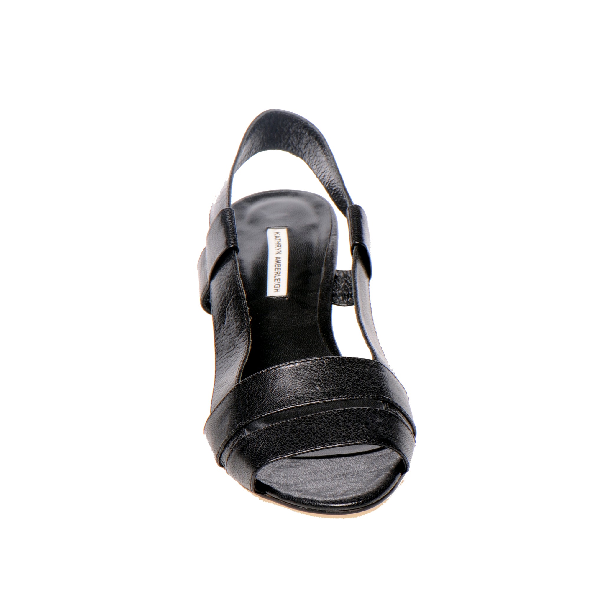 3031 leather slingbacks; black