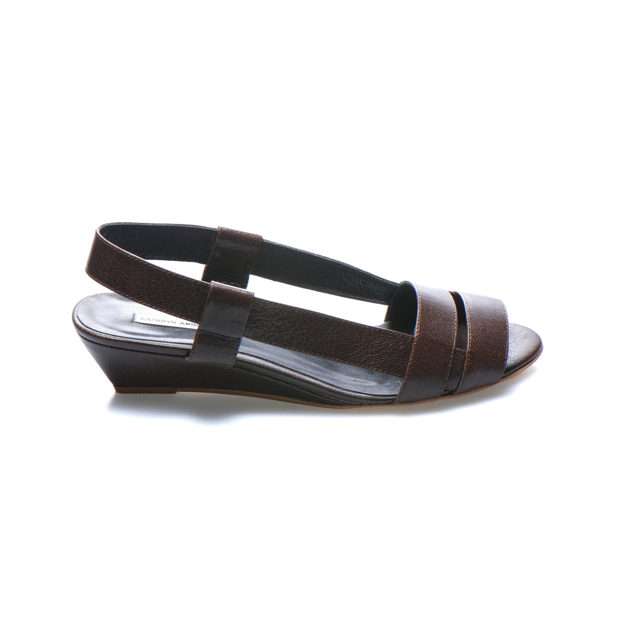3031 leather slingbacks; chestnut