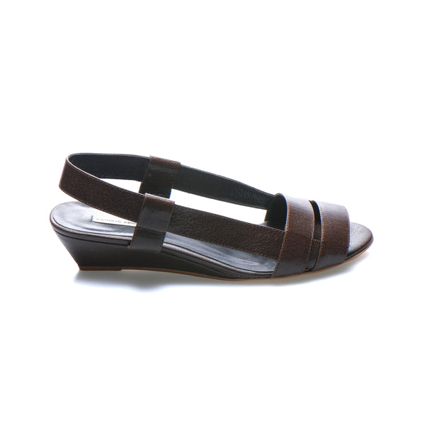 3031 leather slingbacks; chestnut