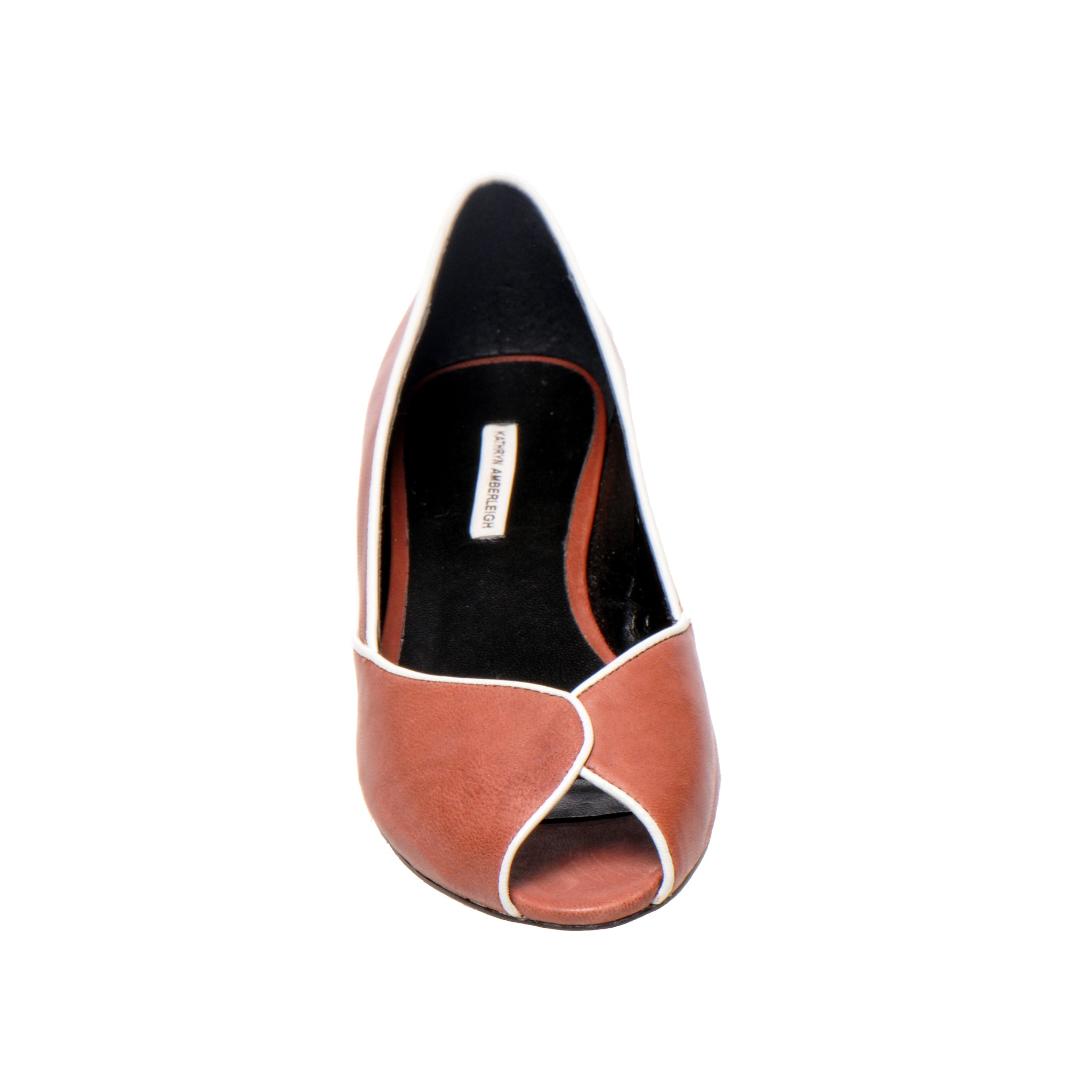 3032 leather pumps; brick