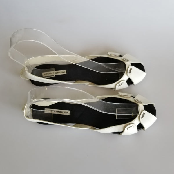 3045 lambskin loafers; white