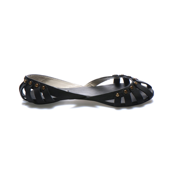3047 lambskin loafers; black