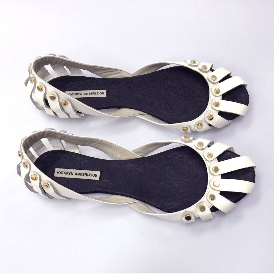3047 lambskin loafers; white