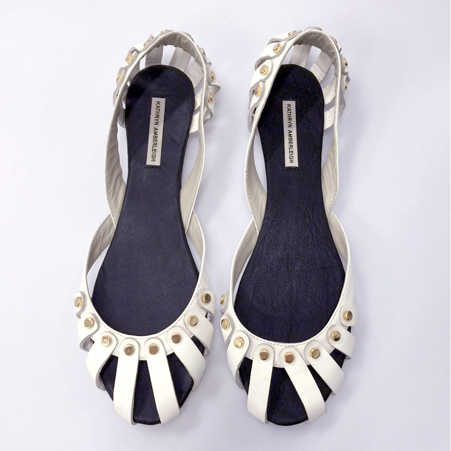 3047 lambskin loafers; white