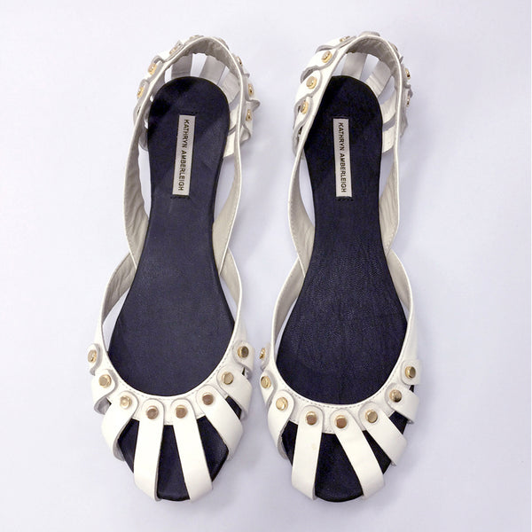 3047 lambskin loafers; white