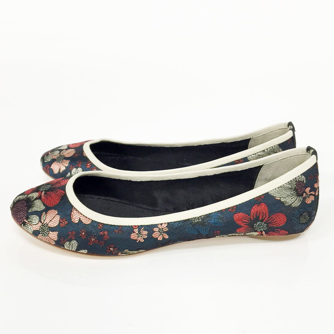 3062 silk jacquard flats; blue flower