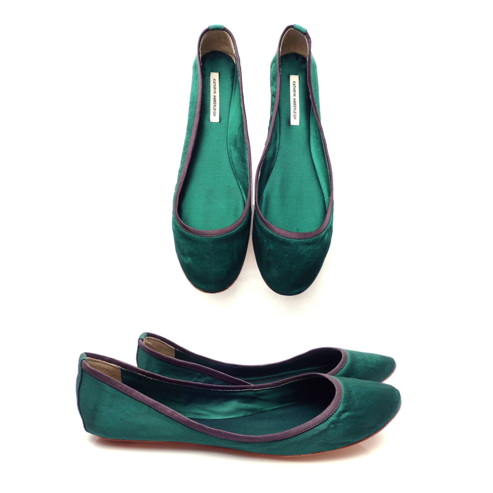 3060 silk flats; green