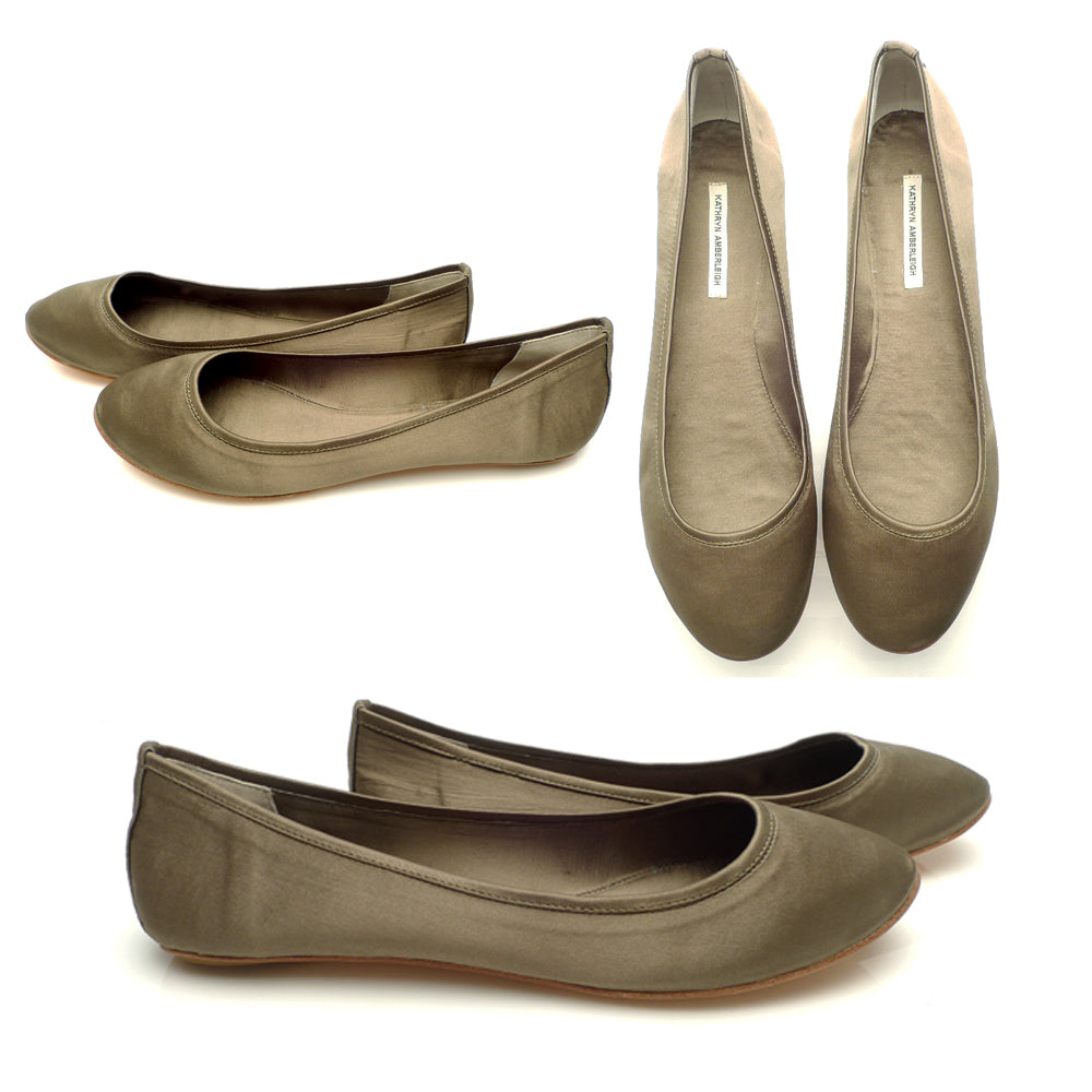 3060 silk flats; olive