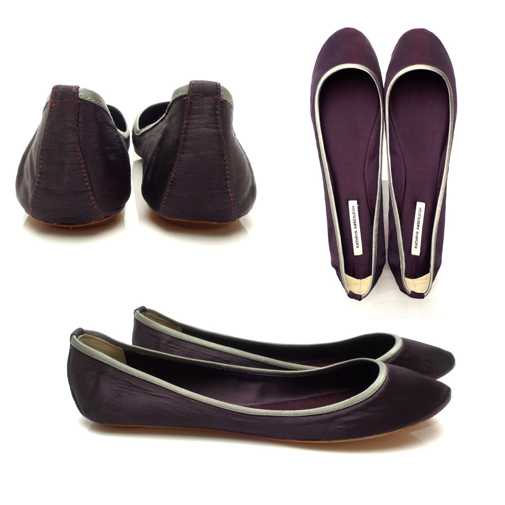3060 silk flats; plum