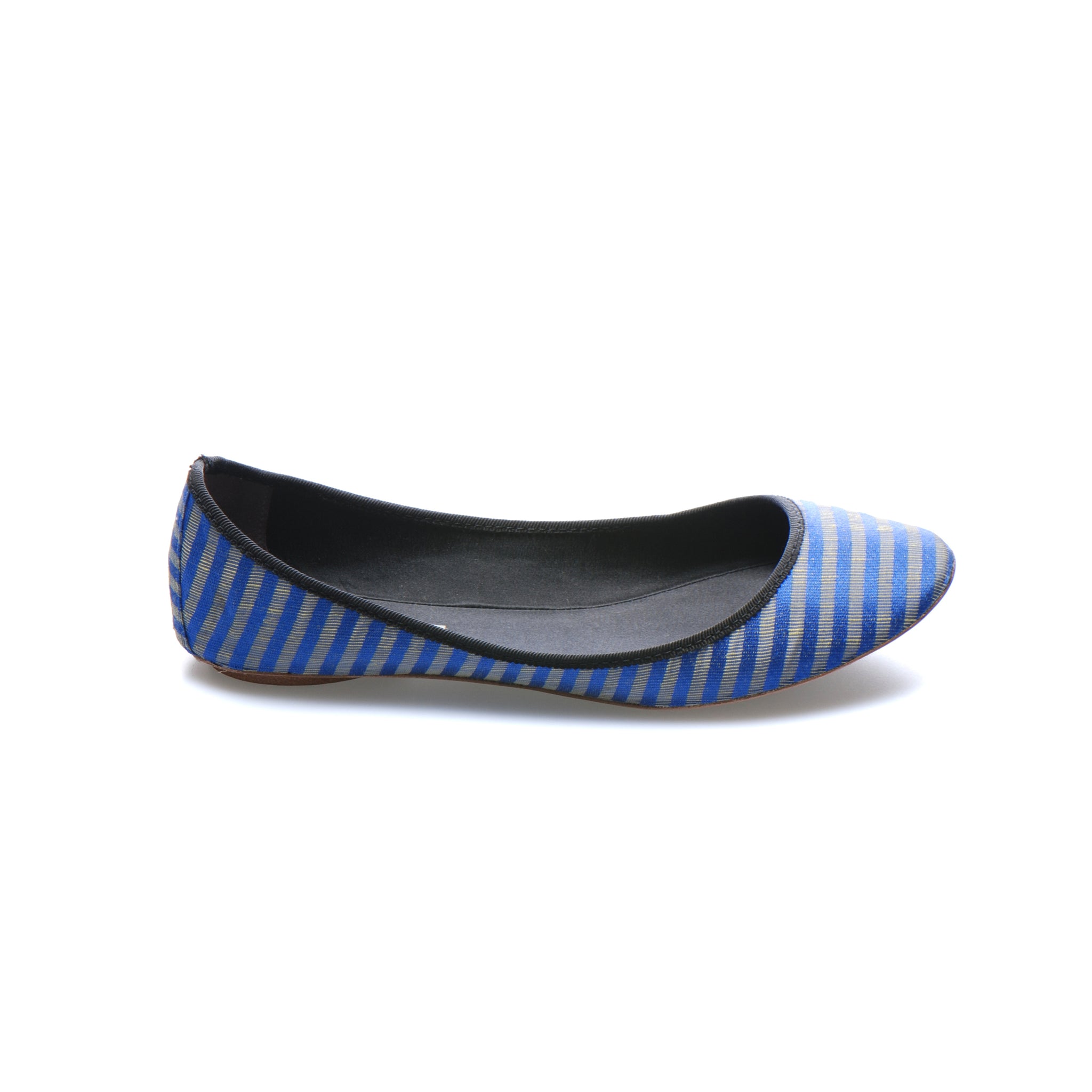 3061 silk flats; blue stripe