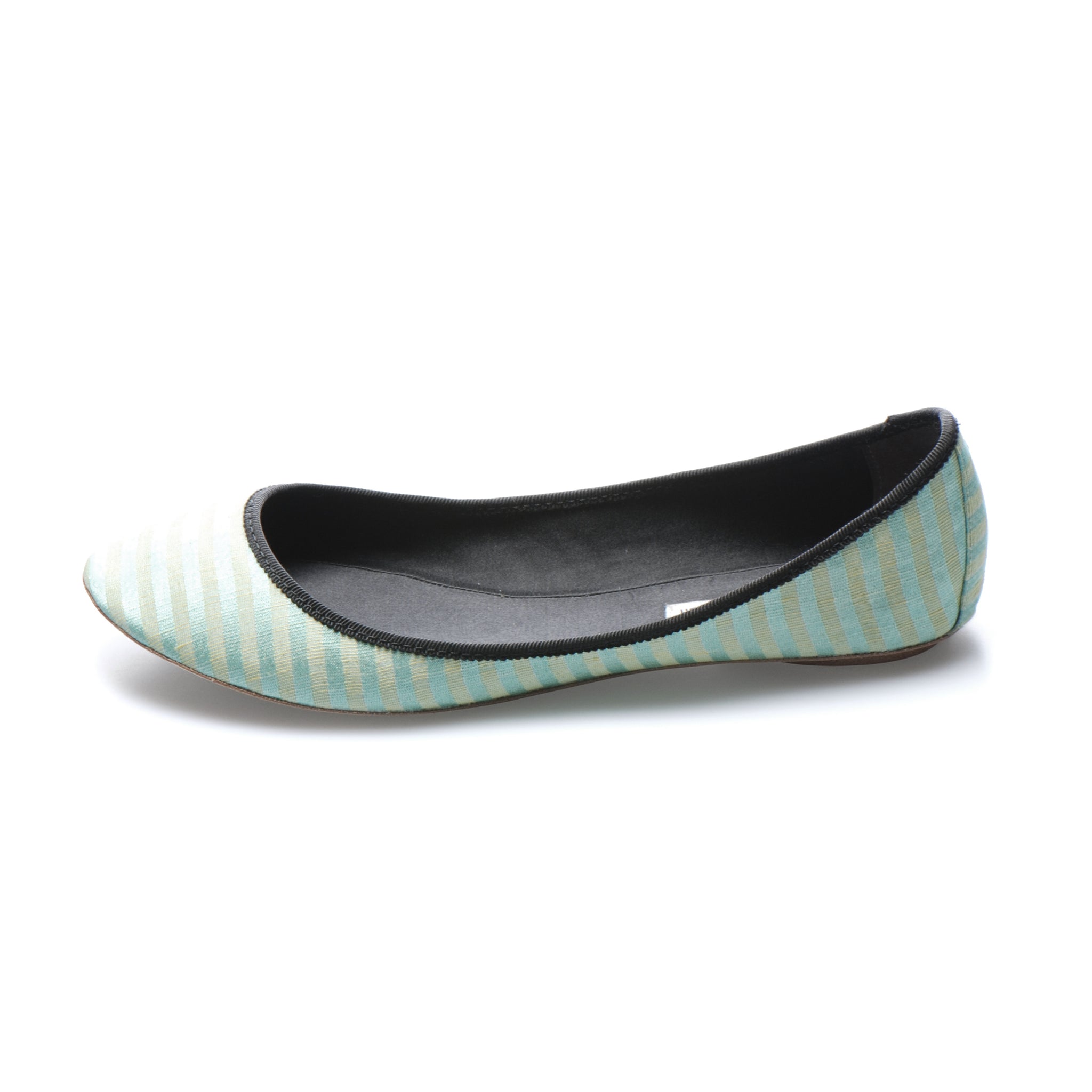 3061 silk flats; mint stripe