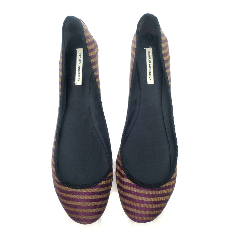3061 silk flats; purple stripe