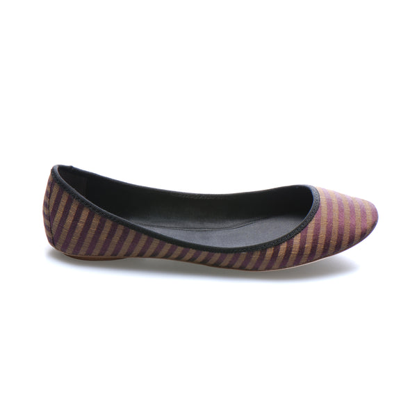 3061 silk flats; purple stripe
