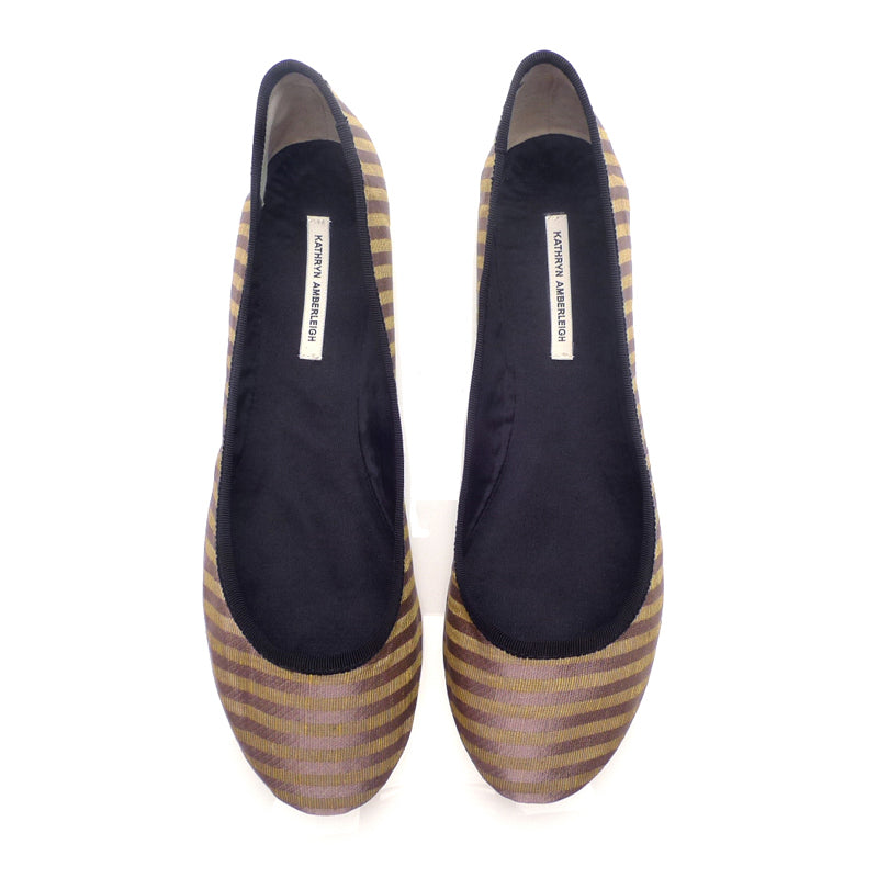 3061 silk flats; lilac stripe