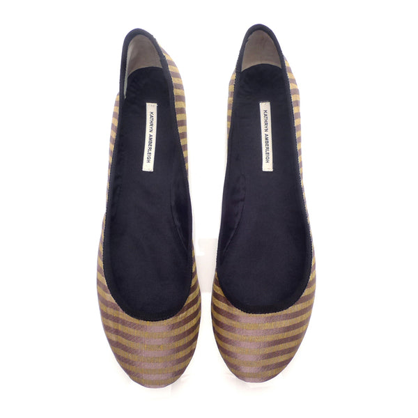 3061 silk flats; lilac stripe