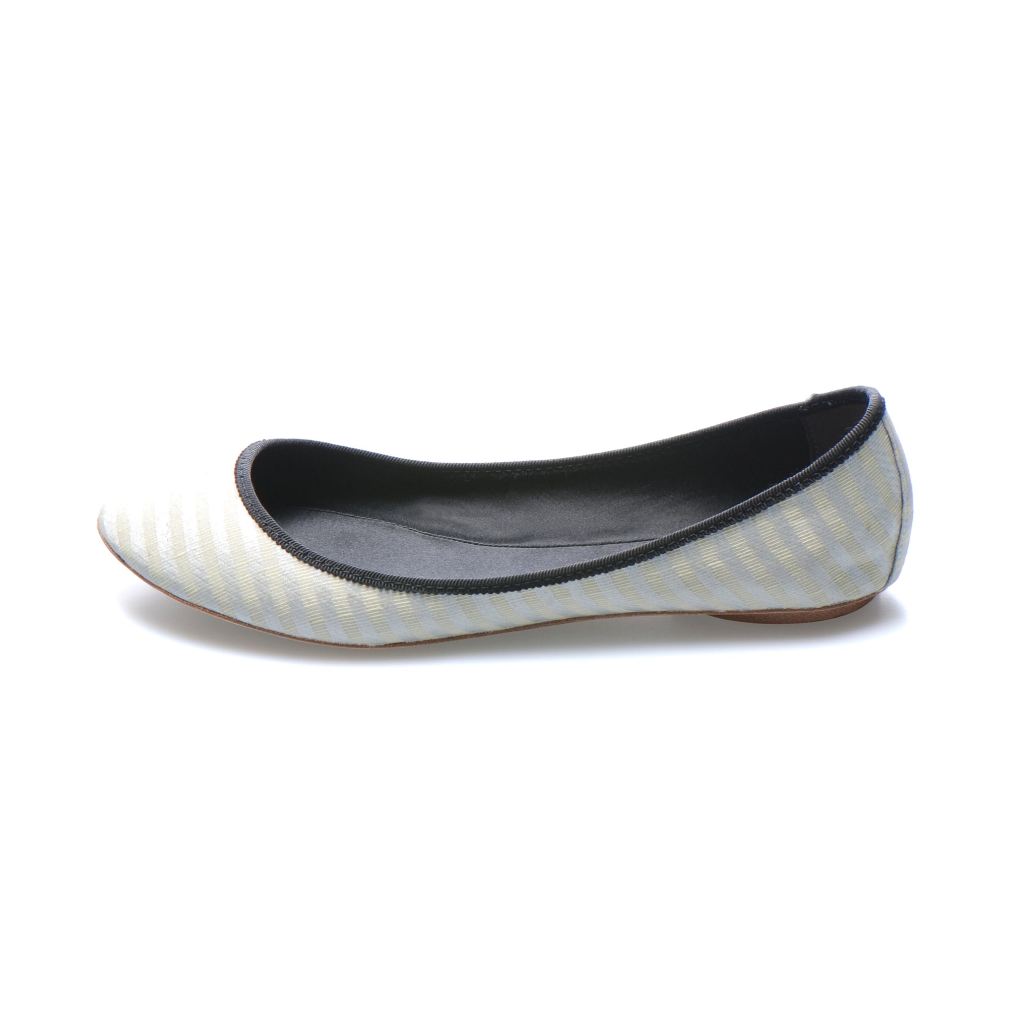 3061 silk flats; white stripe