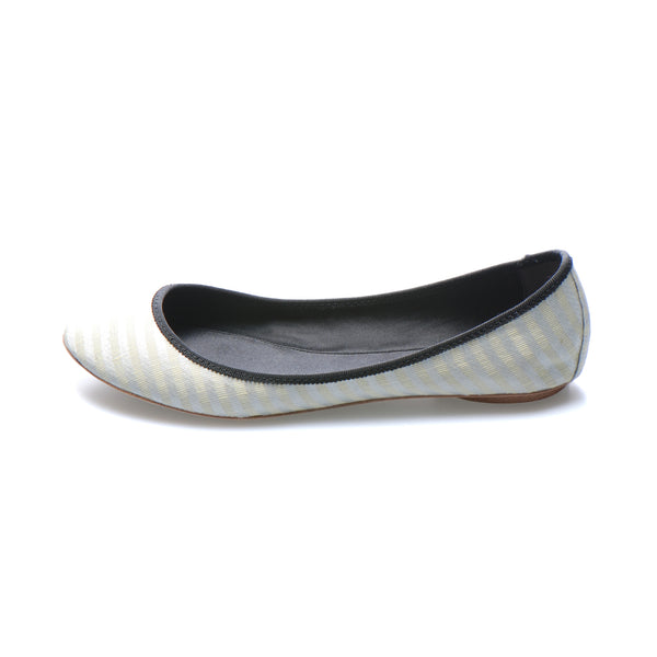 3061 silk flats; white stripe