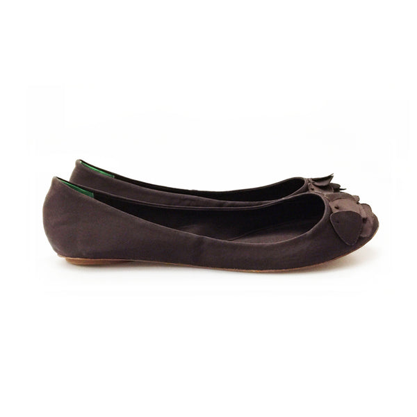 3063 silk flats; brown