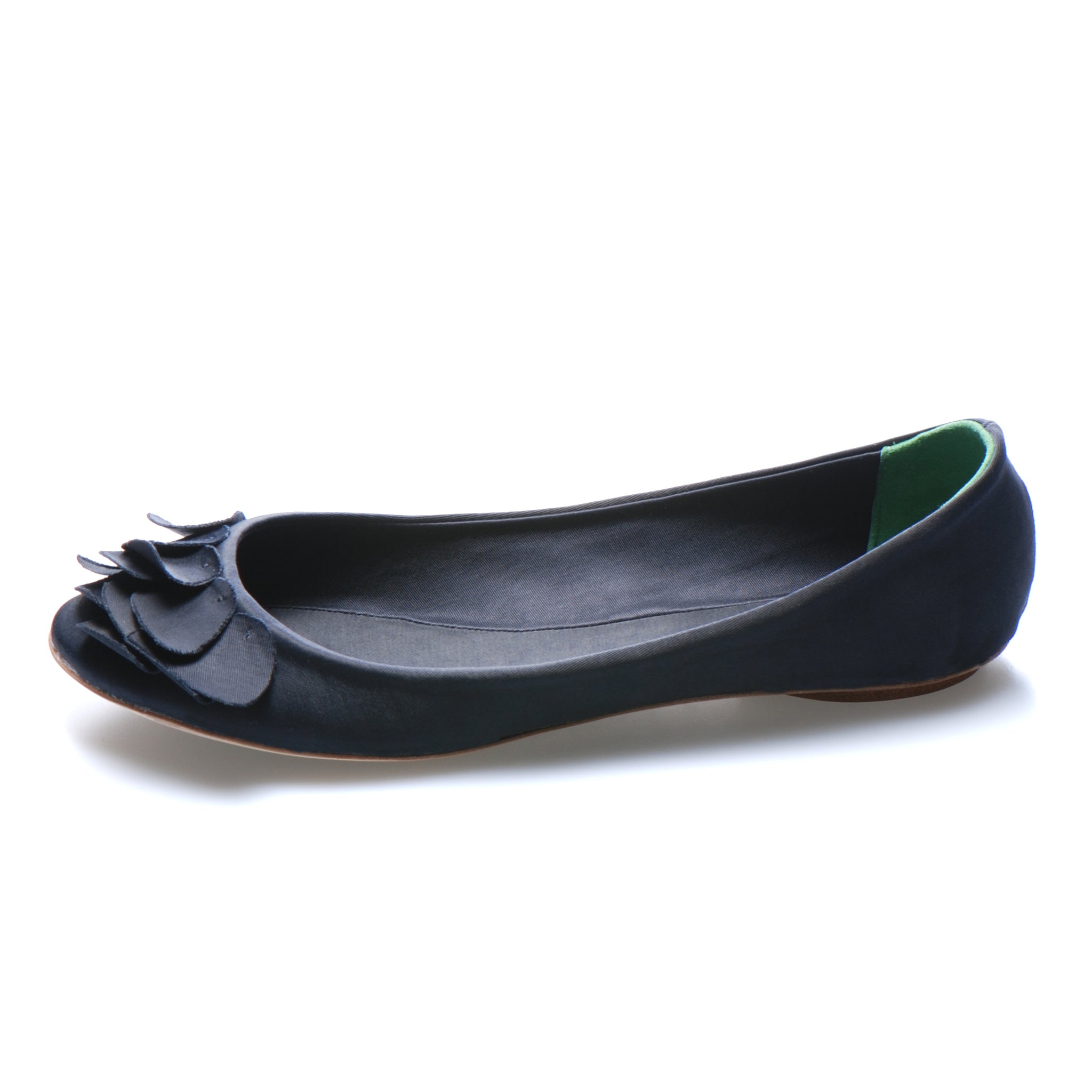 3063 silk flats; navy