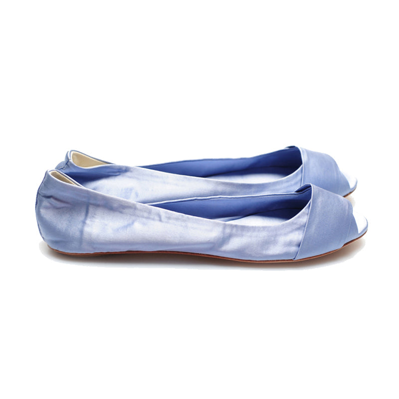 3064 silk flats; periwinkle