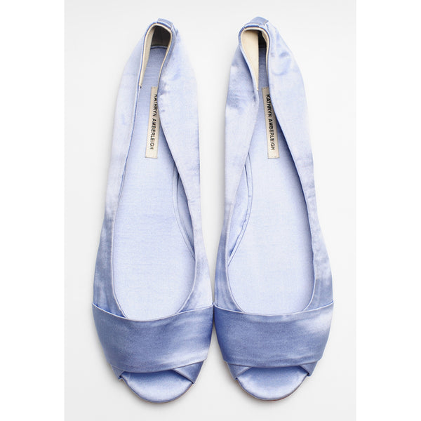 3064 silk flats; periwinkle