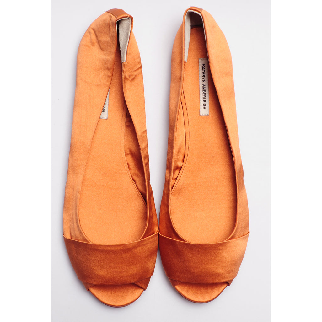 3064 silk flats; sienna
