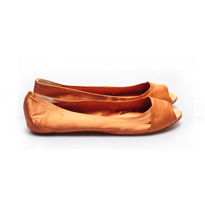 3064 silk flats; sienna