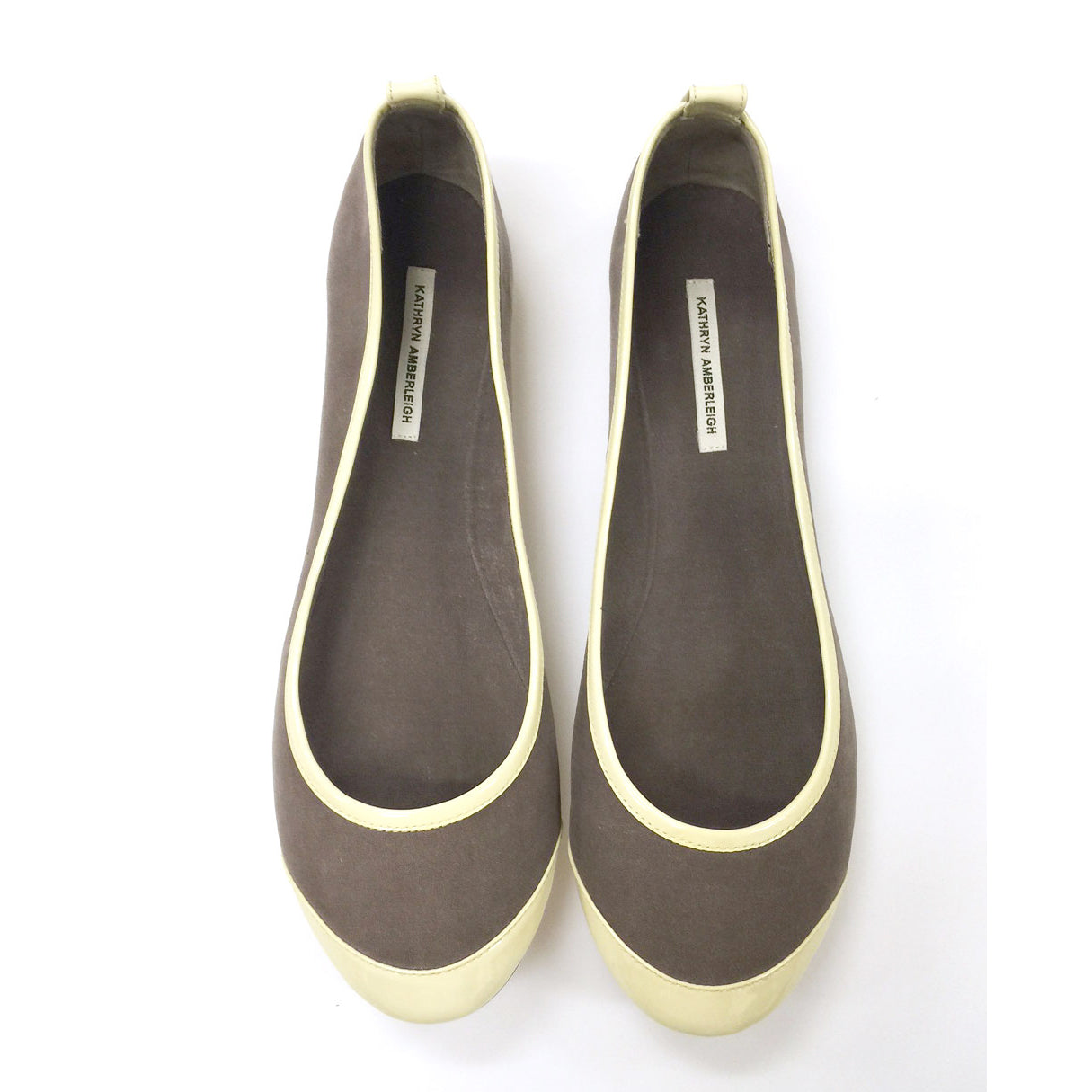 3065 silk flats; brown and bone