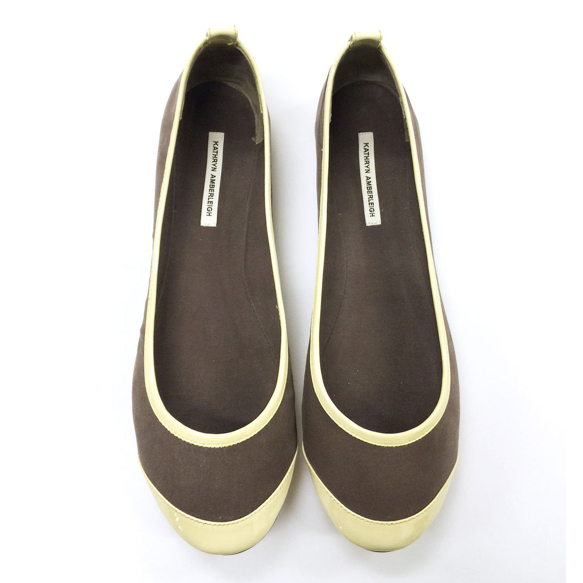 3065 silk flats; brown and bone