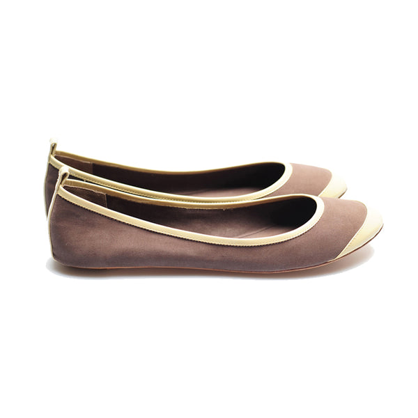 3065 silk flats; latte and bone