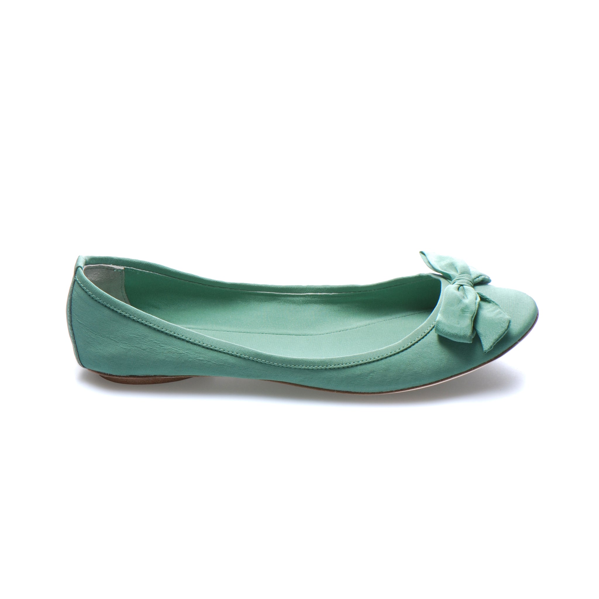 3067 silk flats; green