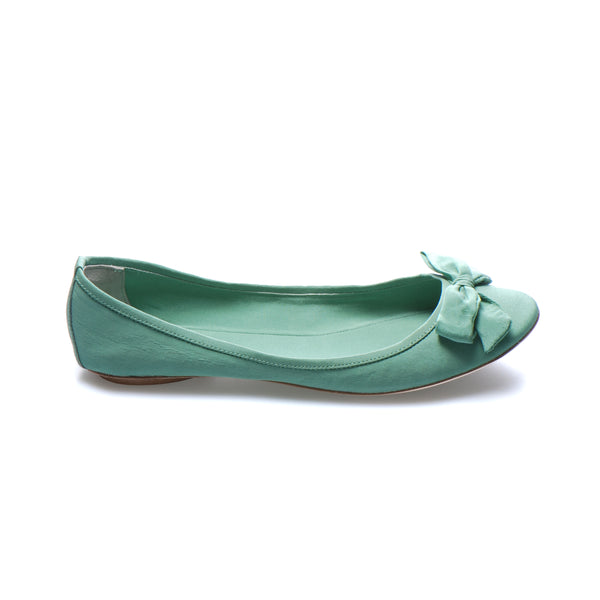 3067 silk flats; green