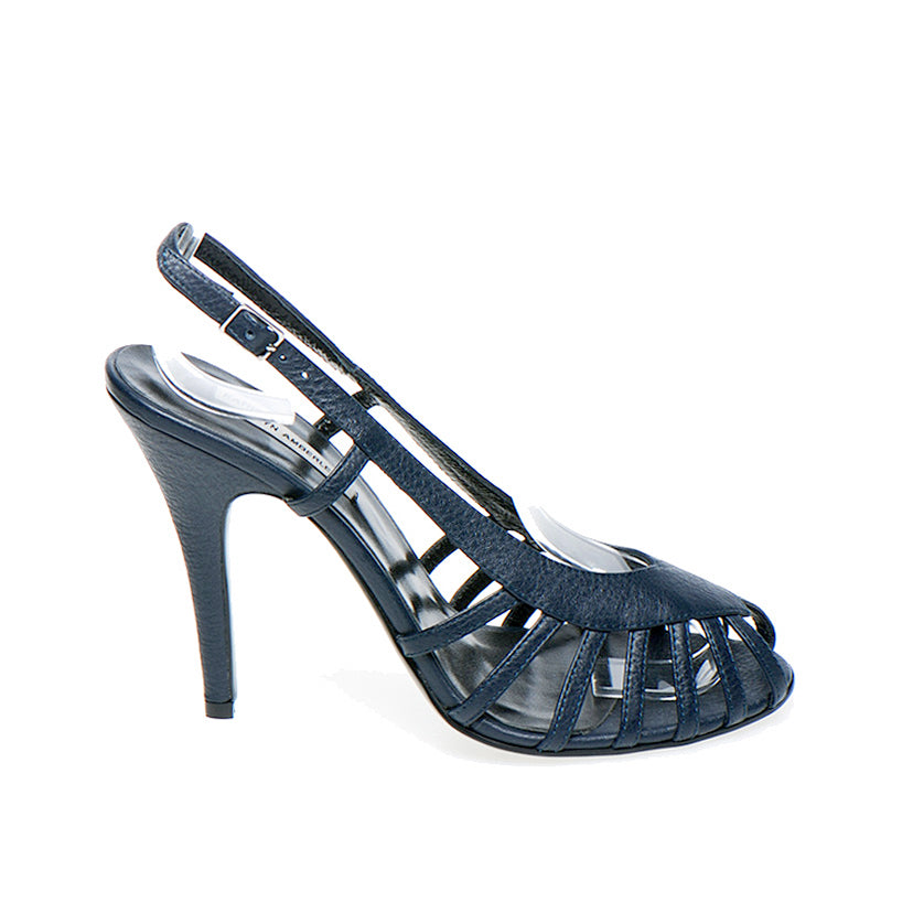 3072 leather heels; cobalt