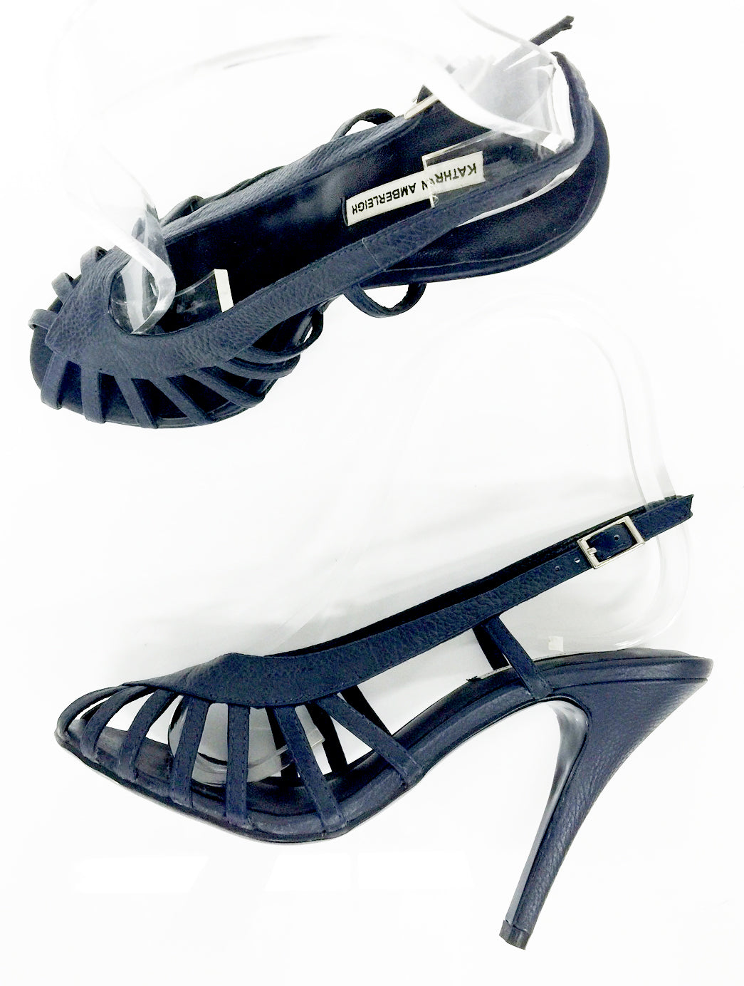 3072 leather heels; cobalt