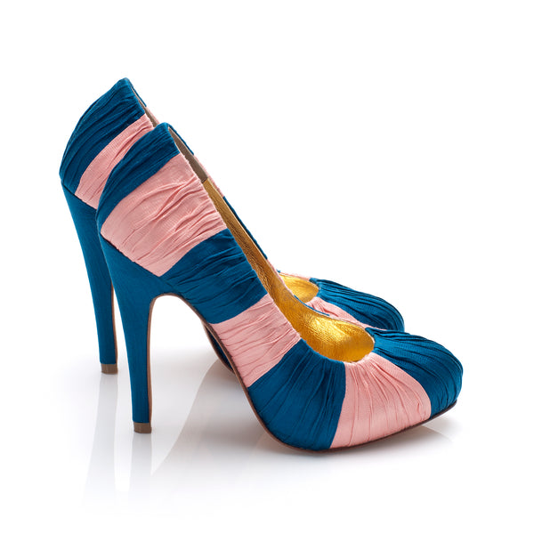 3082 silk heels; blue and pink
