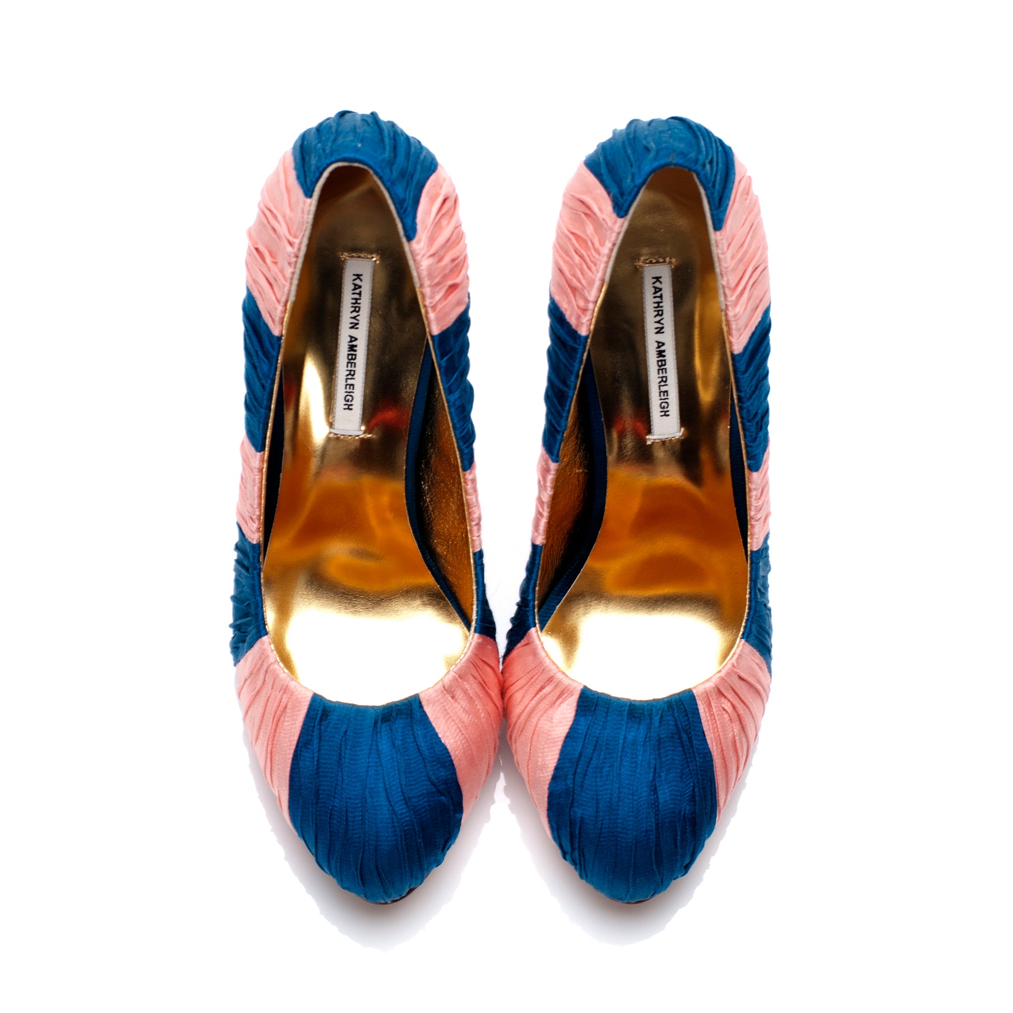 3082 silk heels; blue and pink