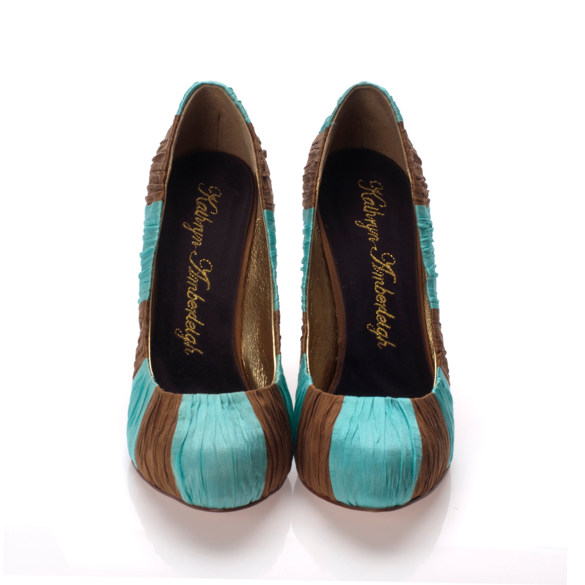 3082 silk heels; mint and cocoa