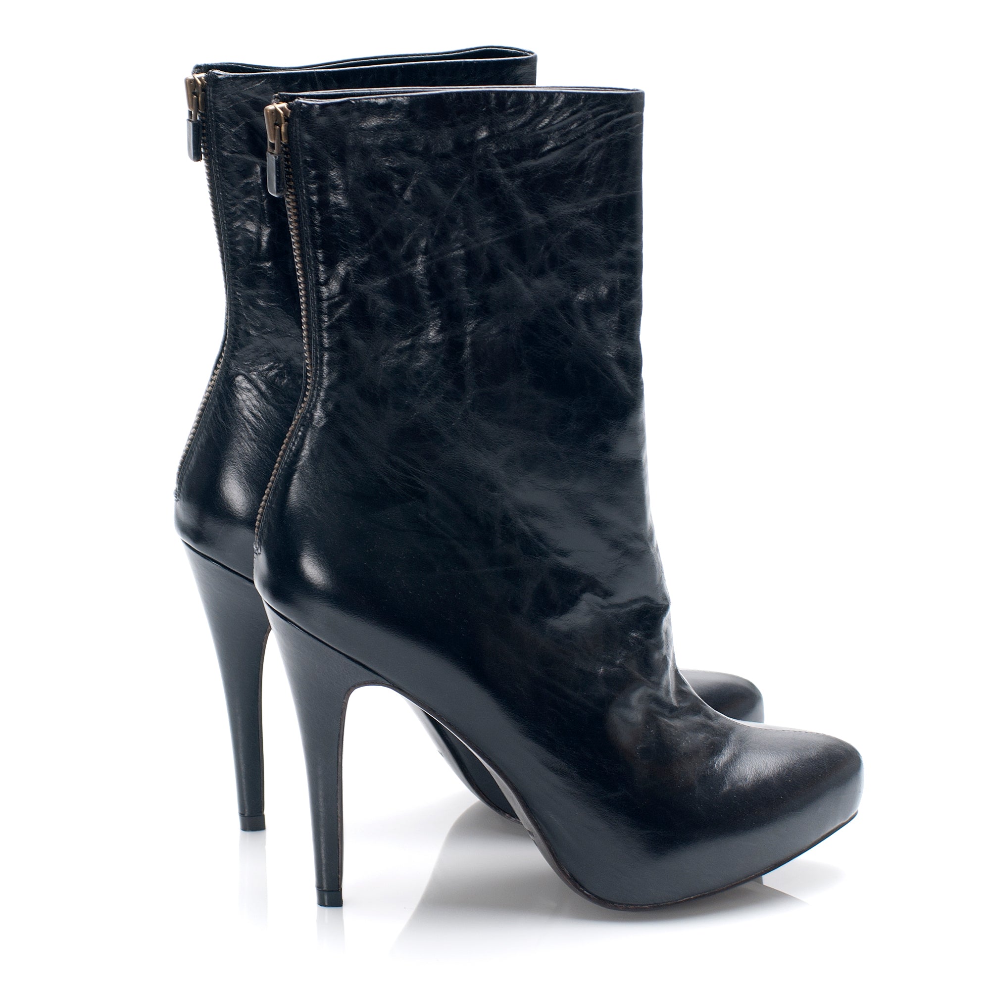 3086 leather boots; black